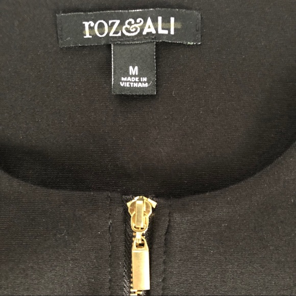 Roz & Ali Black Bell sleeve Zip Jacket - Picture 3 of 5